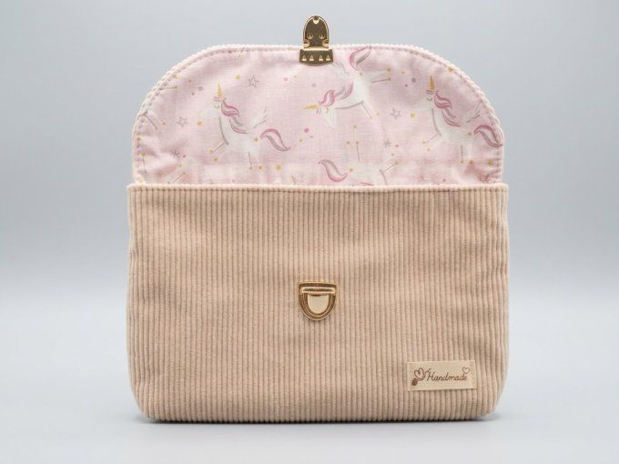 Pochette à livre ALICE - Rose papillon