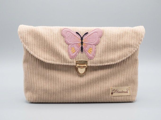 Pochette à livre ALICE - Rose papillon