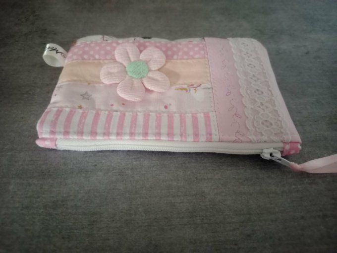 Trousse LILOU - Patchwork rose