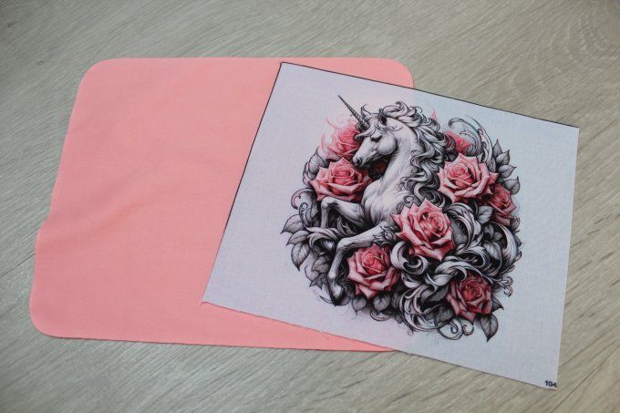 KIT LINGETTE LUNETTE - Licorne et roses