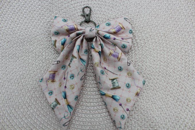 Noeud Porte Clés - Rose couture