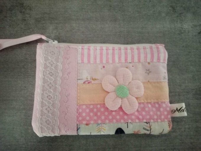 Trousse LILOU - Patchwork rose