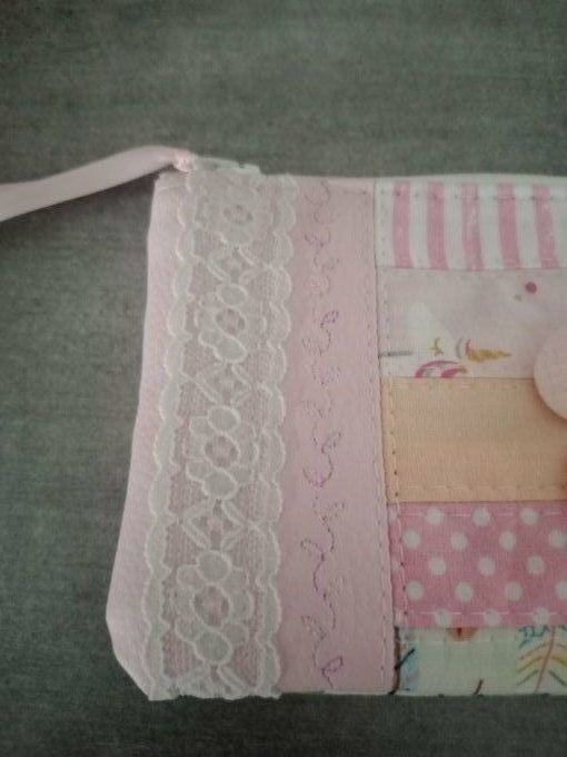 Trousse LILOU - Patchwork rose